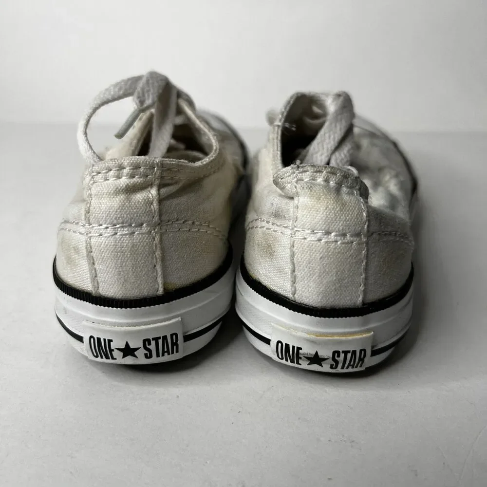 Converse All star Low Top Sneaker Ivory Star Distressed Junior Little Kid 13